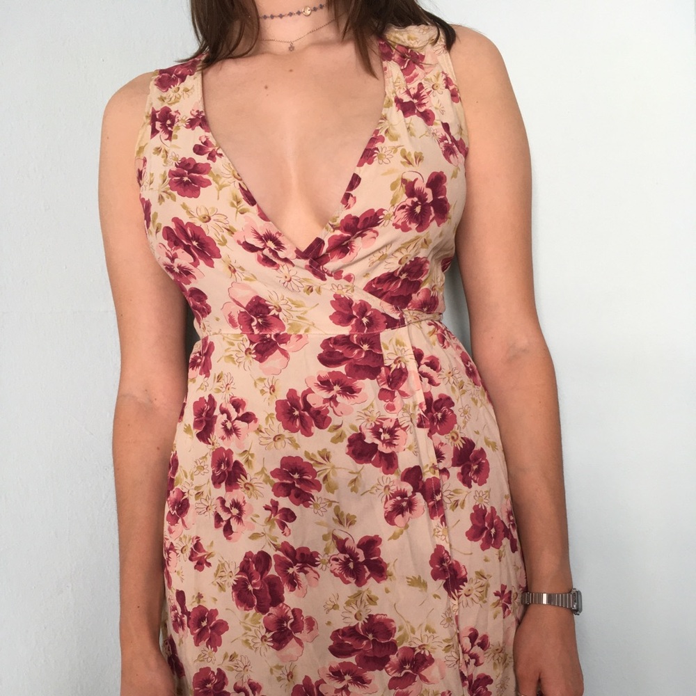 Vintage floral wrap dress